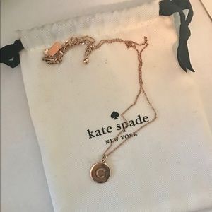 Rose gold “C” Kate Spade necklace